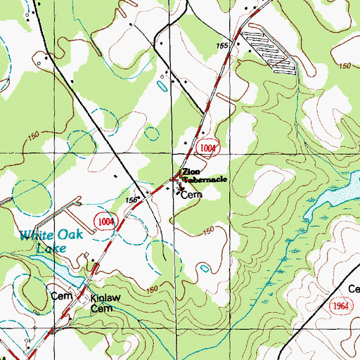 Topographic Map of Zion Tabernacle, NC
