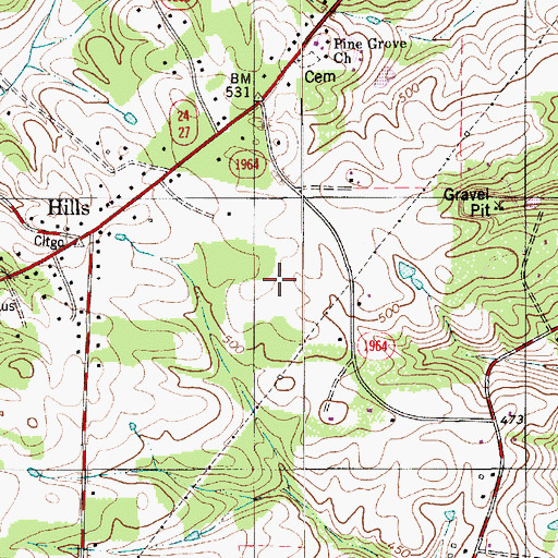 Topographic Map of Stanly County, NC