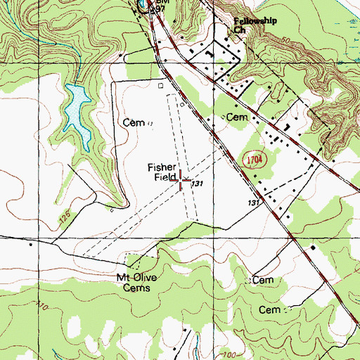 Topographic Map of Curtis L Brown Jr Field, NC