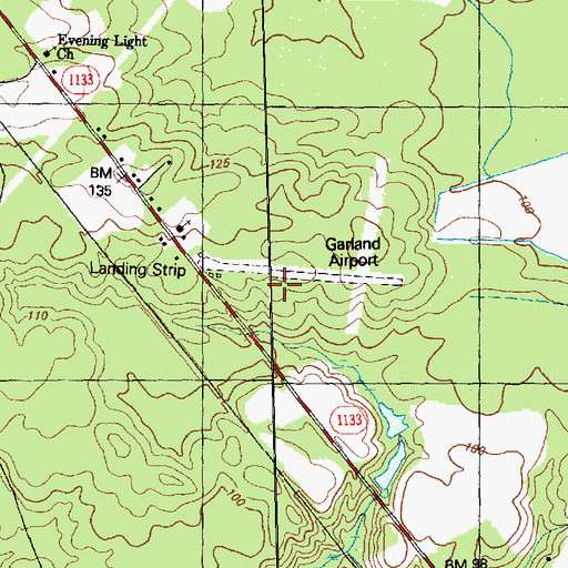 Topographic Map of Garland Airport (historical), NC