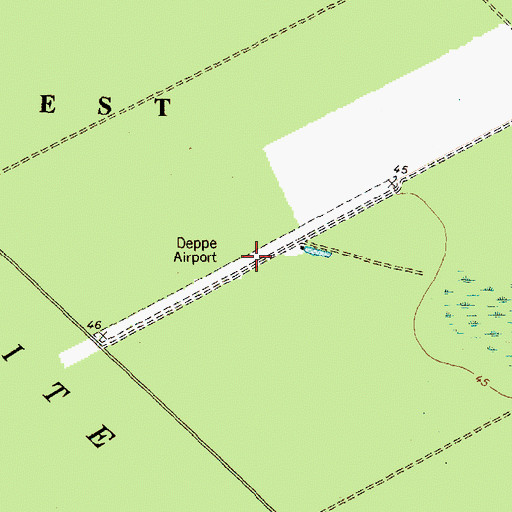 Topographic Map of Deppe Landing Strip (historical), NC