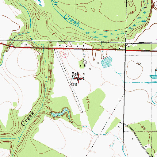 Topographic Map of Bell Strip, NC