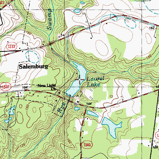 Topographic Map of Laurel Lake, NC