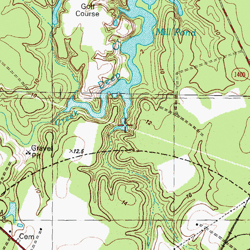 Topographic Map of Mill Pond, NC
