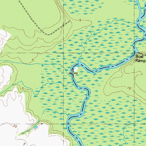 Topographic Map of Mulberry Creek, NC