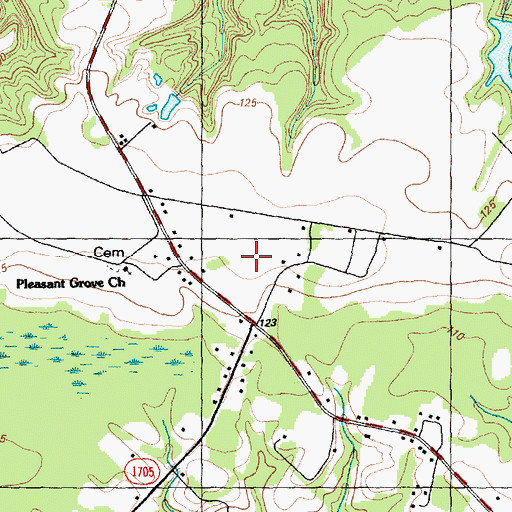 Topographic Map of Pleasant Grove Church, NC