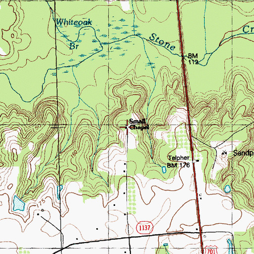 Topographic Map of Small Chapel, NC