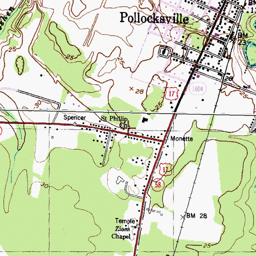 Topographic Map of Saint Phillip Church, NC