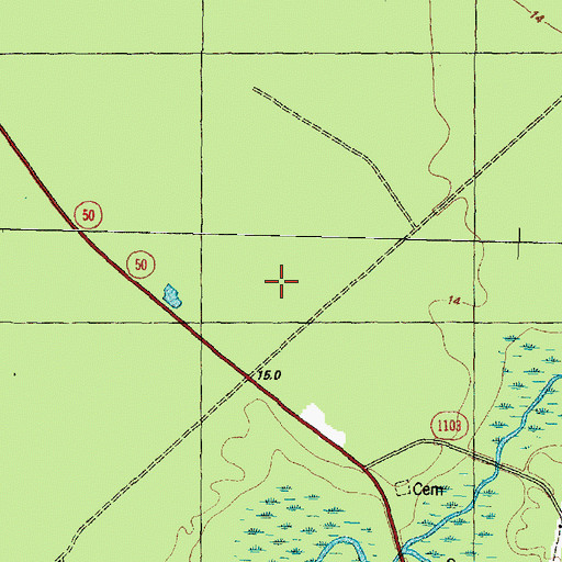 Topographic Map of Little Sandy Run Swamp, NC
