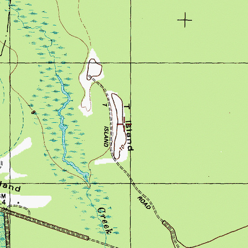 Topographic Map of T Island, NC