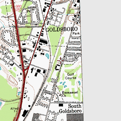 Topographic Map of Wayne County, NC