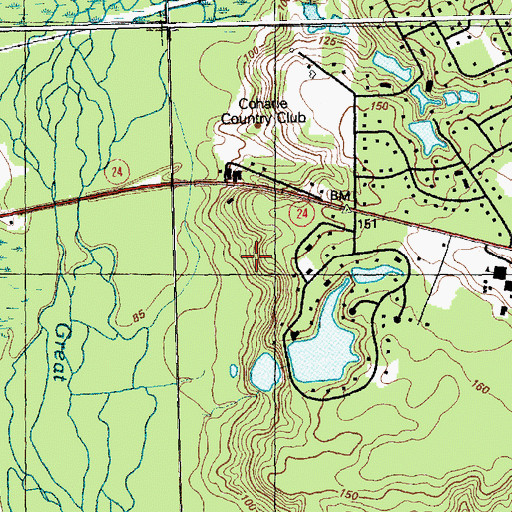 Topographic Map of Sampson County, NC