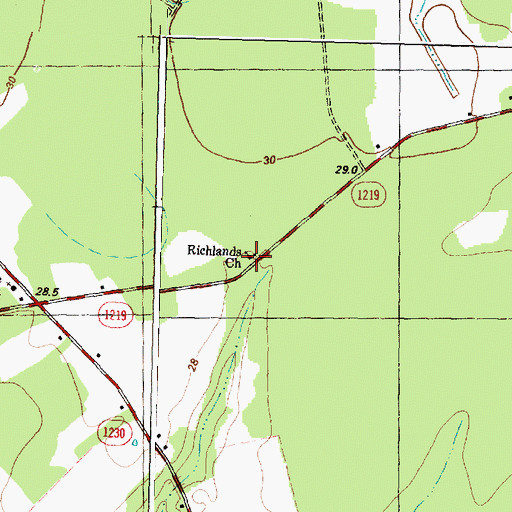 Topographic Map of Richlands Church, NC