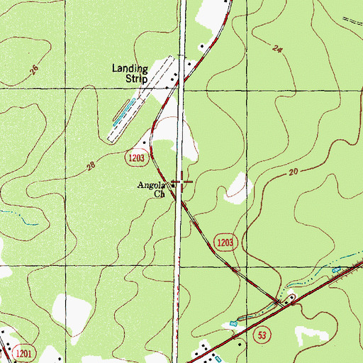 Topographic Map of Angola Church, NC