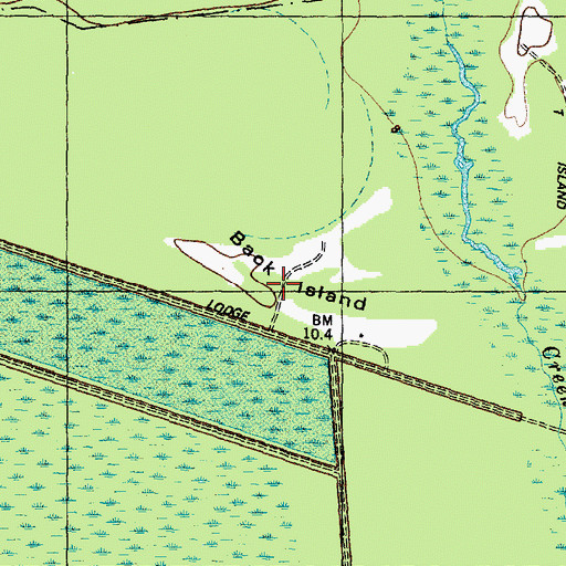Topographic Map of Back Island, NC