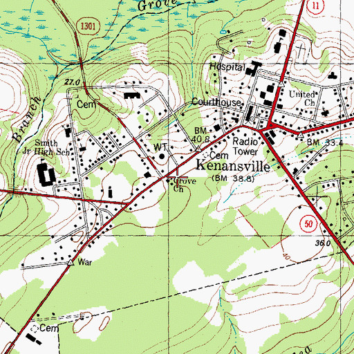 Topographic Map of Grove Church, NC