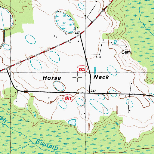 Topographic Map of Horse Neck, NC