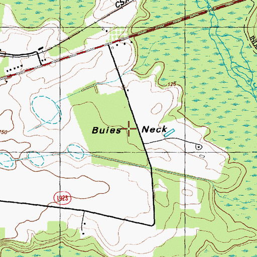 Topographic Map of Buies Neck, NC