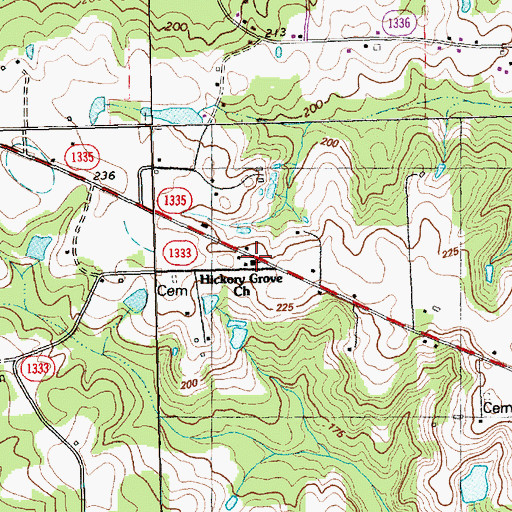 Topographic Map of Hickory Grove Church, NC