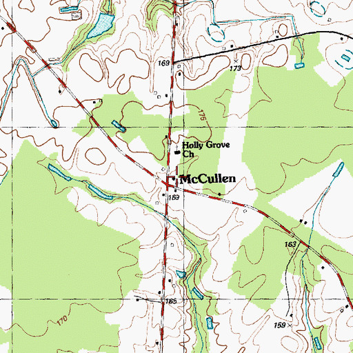 Topographic Map of McCullen, NC