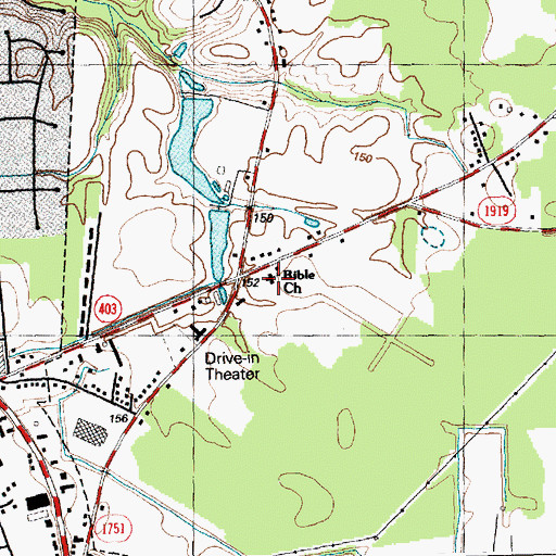 Topographic Map of Bible Church, NC