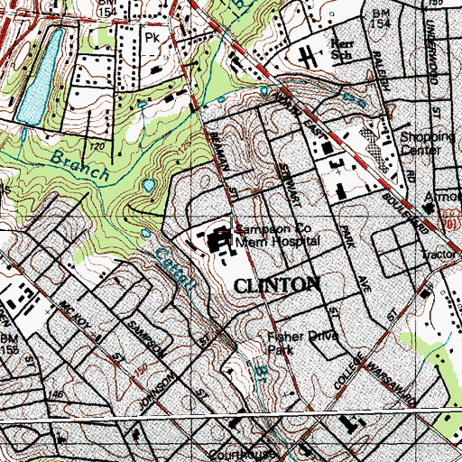 Topographic Map of Sampson Regional Medical Center, NC