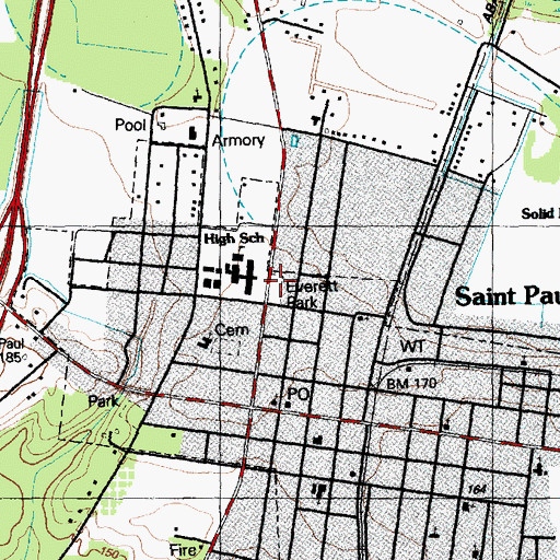 Topographic Map of Everett Park, NC