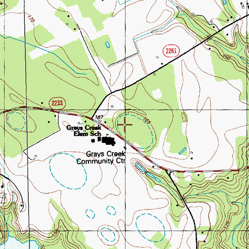 Topographic Map of Grays Creek Community Center, NC