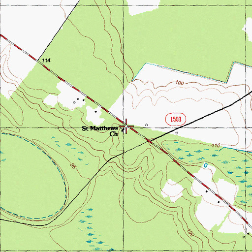 Topographic Map of Saint Matthews Church, NC