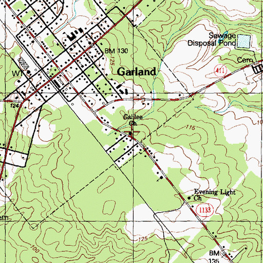 Topographic Map of Galilee Church, NC
