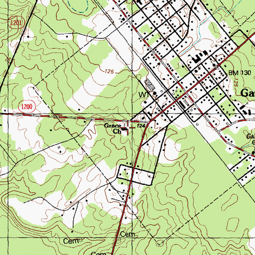 Topographic Map of Grace Church, NC