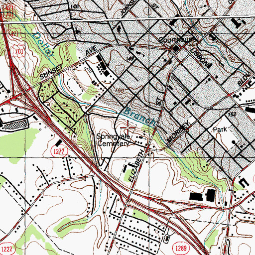 Topographic Map of Springdale Cemetery, NC