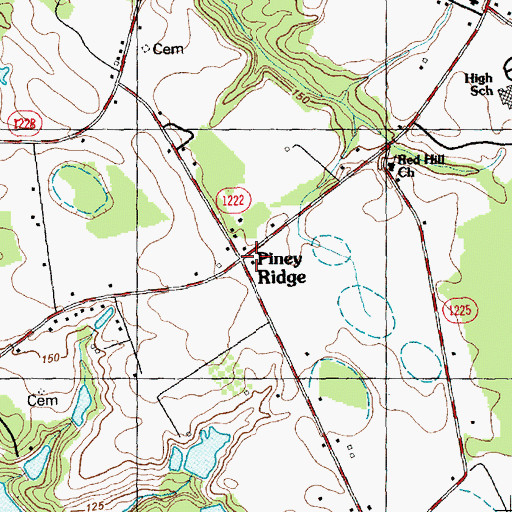 Topographic Map of Piney Ridge, NC