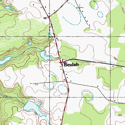 Topographic Map of Beulah, NC