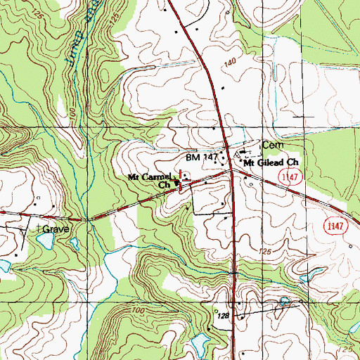 Topographic Map of Mount Carmel Church, NC