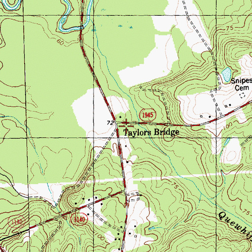 Topographic Map of Taylors Bridge, NC