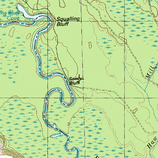Topographic Map of Sandy Bluff, NC