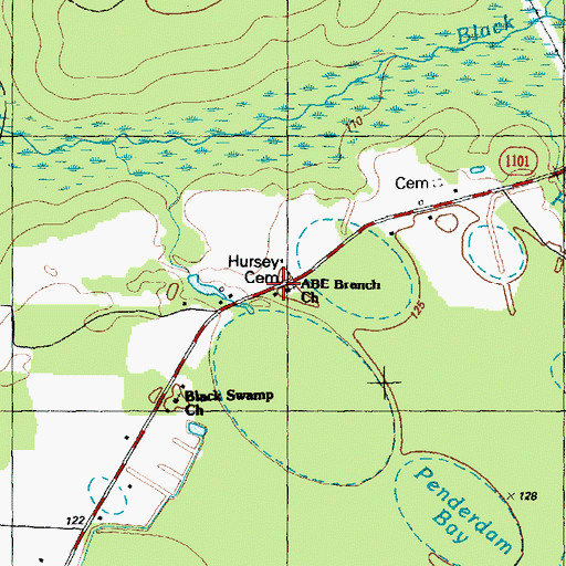 Topographic Map of ABE Branch Church, NC
