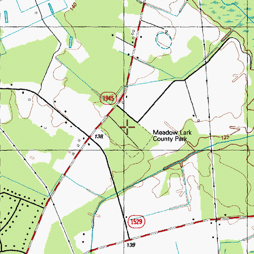 Topographic Map of Meadow Lark County Park, NC