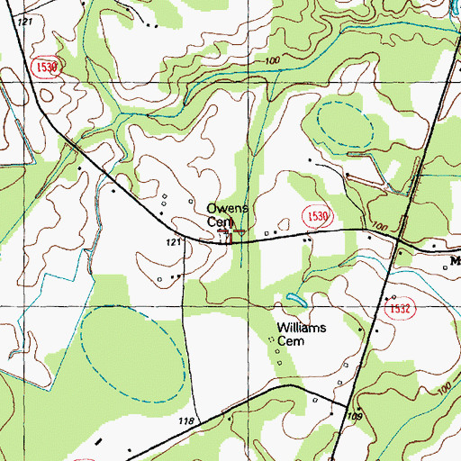 Topographic Map of Owens Cemetery, NC