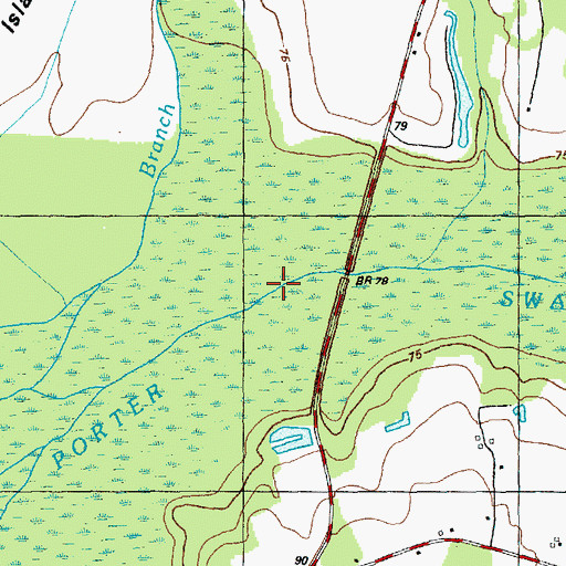 Topographic Map of Porter Swamp, NC