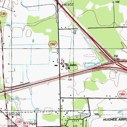 Topographic Map of Saint John Church, NC