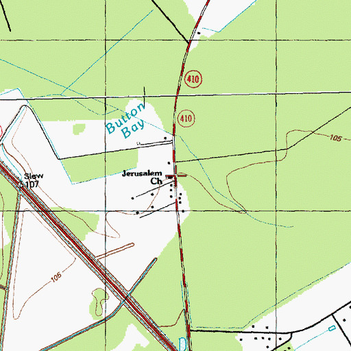 Topographic Map of Jerusalem Church, NC