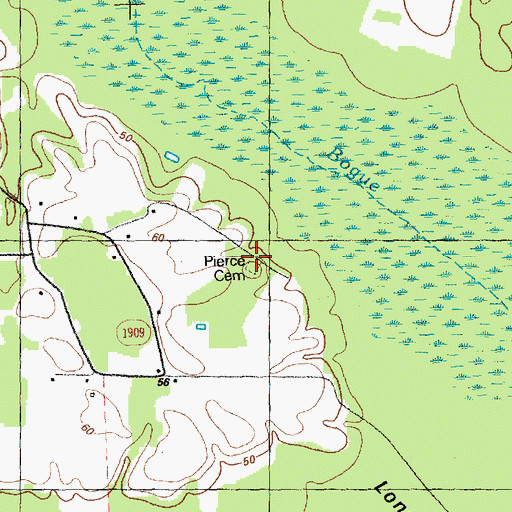 Topographic Map of Pierce Cemetery, NC