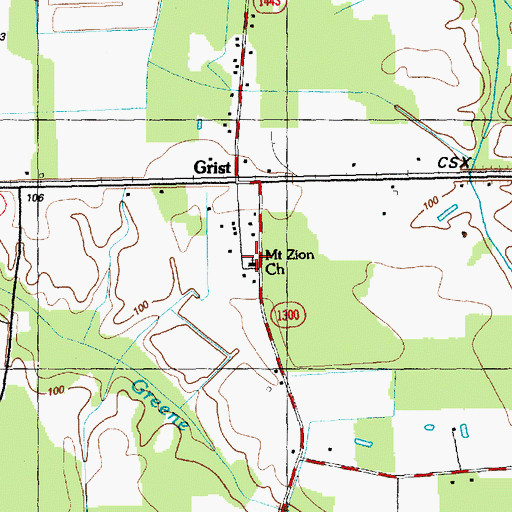 Topographic Map of Mount Zion Church, NC