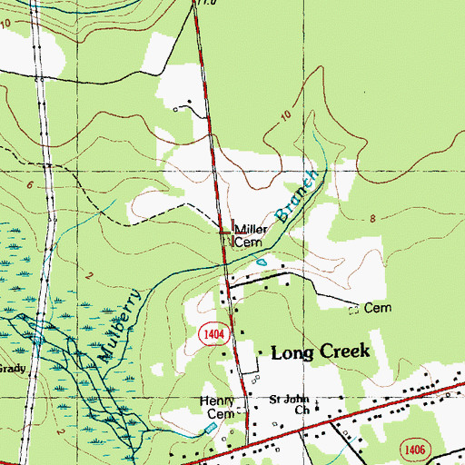 Topographic Map of Miller Cemetery, NC