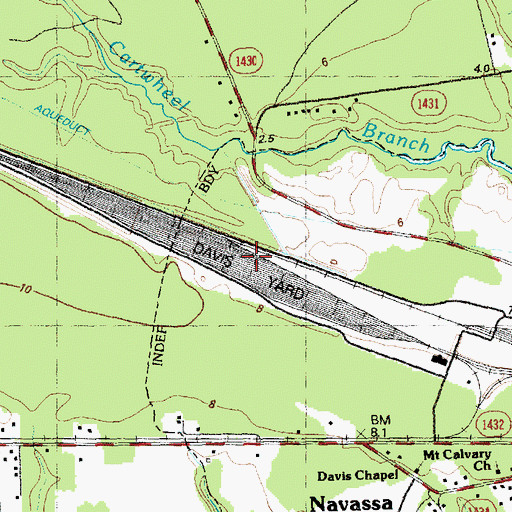 Topographic Map of Davis Yard, NC