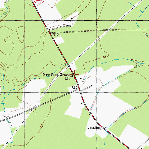 Topographic Map of New Pine Grove Church, NC
