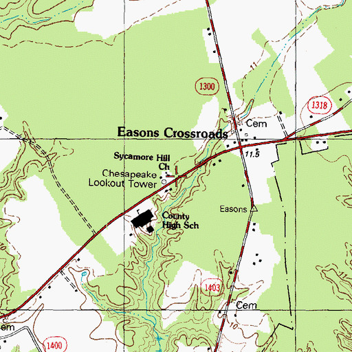Topographic Map of Sycamore Hill Church, NC