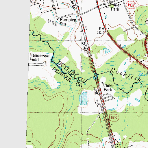 Topographic Map of Sills Creek, NC